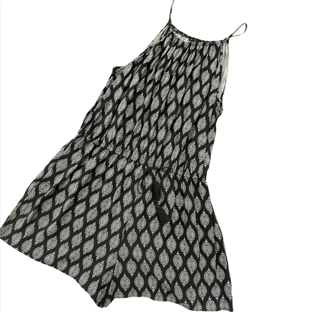 Mossimo Rayon Black White Short Romper Size XL